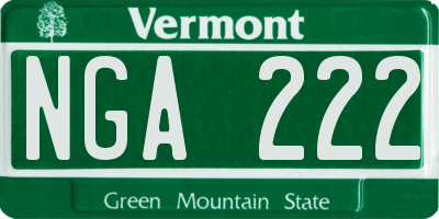VT license plate NGA222