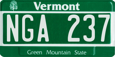 VT license plate NGA237