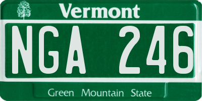 VT license plate NGA246