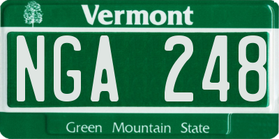 VT license plate NGA248