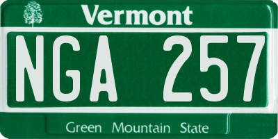 VT license plate NGA257