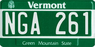 VT license plate NGA261