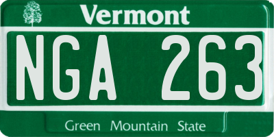 VT license plate NGA263