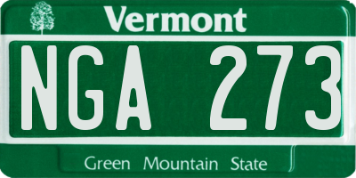 VT license plate NGA273