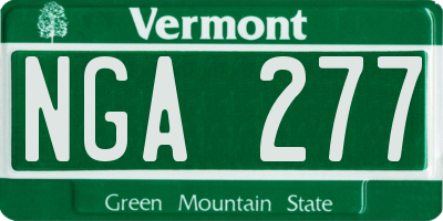 VT license plate NGA277