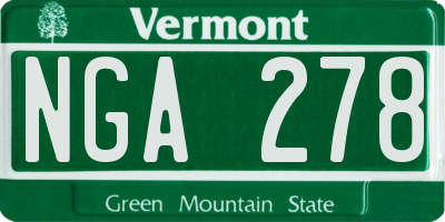 VT license plate NGA278
