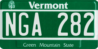 VT license plate NGA282