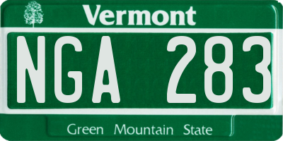 VT license plate NGA283