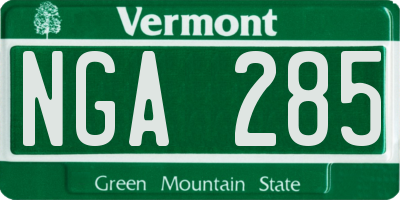 VT license plate NGA285