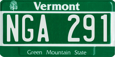 VT license plate NGA291