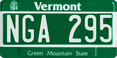 VT license plate NGA295