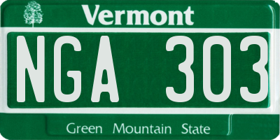 VT license plate NGA303