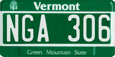 VT license plate NGA306