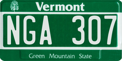 VT license plate NGA307