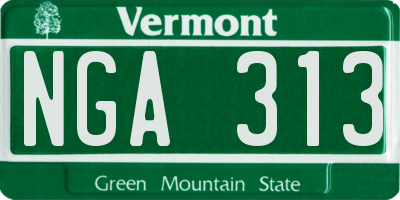 VT license plate NGA313