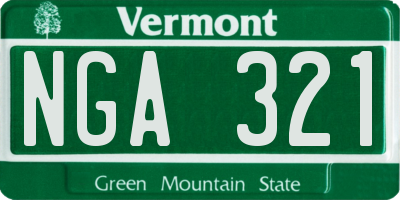 VT license plate NGA321