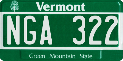 VT license plate NGA322