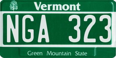 VT license plate NGA323