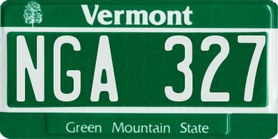 VT license plate NGA327