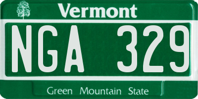 VT license plate NGA329
