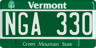 VT license plate NGA330