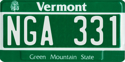 VT license plate NGA331