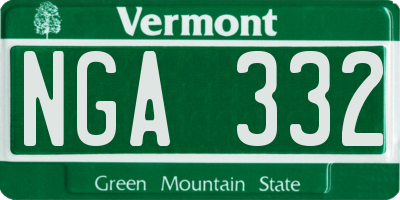 VT license plate NGA332