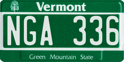 VT license plate NGA336