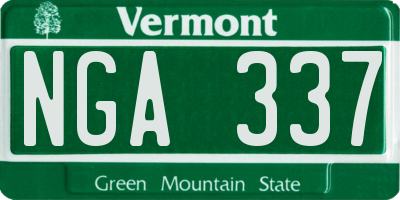 VT license plate NGA337