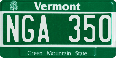 VT license plate NGA350