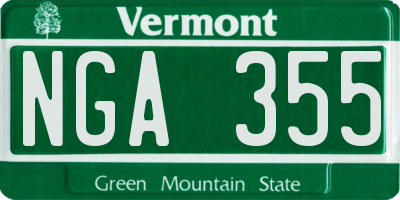 VT license plate NGA355