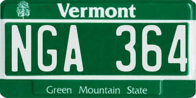 VT license plate NGA364