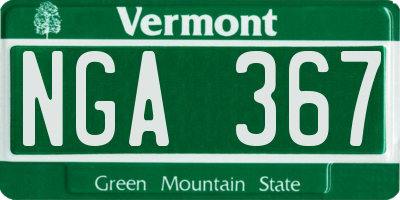 VT license plate NGA367
