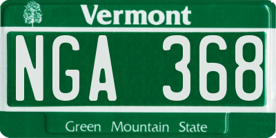 VT license plate NGA368
