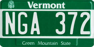 VT license plate NGA372