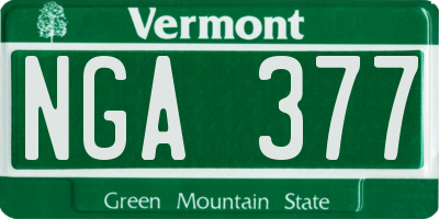 VT license plate NGA377