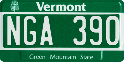 VT license plate NGA390