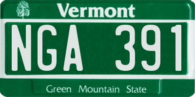 VT license plate NGA391