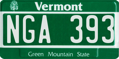 VT license plate NGA393