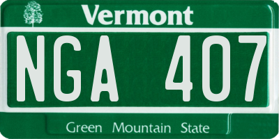 VT license plate NGA407