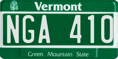 VT license plate NGA410