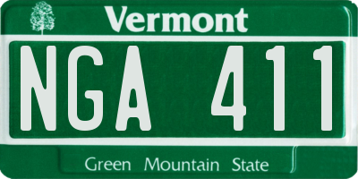 VT license plate NGA411