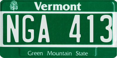 VT license plate NGA413