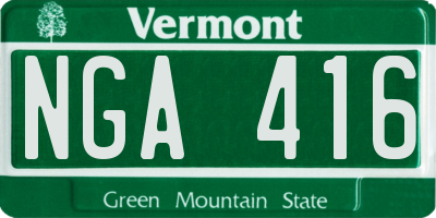 VT license plate NGA416