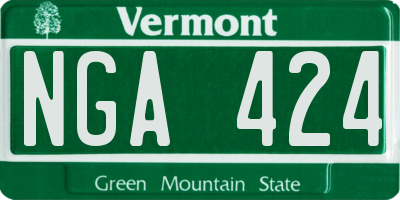 VT license plate NGA424