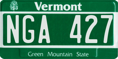 VT license plate NGA427