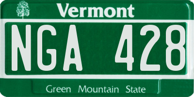 VT license plate NGA428