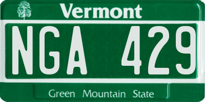 VT license plate NGA429