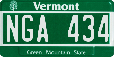 VT license plate NGA434