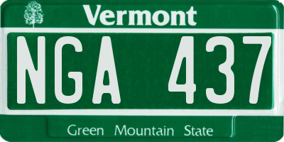 VT license plate NGA437